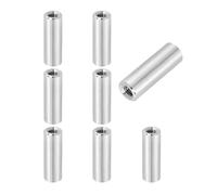 sourcing map 8 tuercas de acoplamiento redondas M6 x 1.0 mm, 0.39 x 1.18 pulgadas (ODxH) 304 de acero inoxidable 304, tuercas de hardware de varilla para varilla roscada, sujetadores de construcción