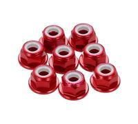 sourcing map 8 tuercas de bloqueo de aleación de aluminio de 0,7 mm de paso M4, tuercas hexagonales con bridas, bloqueo de nailon dentado para dron RC Quadcopter, adaptador de accesorios de motor FPV