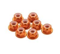 sourcing map 8 tuercas de bloqueo de aleación de aluminio de 0,7 mm de paso M4, tuercas hexagonales con bridas, bloqueo de nailon dentado para dron RC Quadcopter, adaptador de accesorios de motor FPV