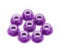 sourcing map 8 tuercas de bloqueo de aleación de aluminio de 0,8 mm de paso M5, tuercas hexagonales con bridas, bloqueo de nailon dentado para dron RC Quadcopter, adaptador de accesorios de motor