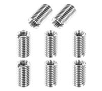 sourcing map 8 tuercas reductoras de rosca de acero inoxidable 316, M6x1 macho a M4x0.7 hembra, 12 mm de largo, métrica, tuerca de reparación, adaptador roscado, reductor de manguito, cierre de