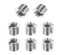 sourcing map 8 tuercas reductoras de rosca de acero inoxidable 316, M6x1 macho a M4x0.7 hembra, 5 mm de largo, adaptador roscado, reductor de manga