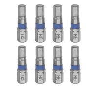 sourcing map 8 Uds H5 Hexagonal Destornillador Bit 5mm 1/4" Hexagonal Vástago 1" Longitud S2 Acero Magnético Potencia Perforadora Brocas