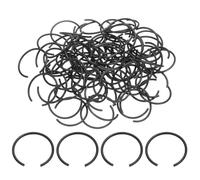 sourcing map 80 clips redondos en C de alambre, anillos internos de acero estructural de carbono de 70 Mn, anillos de retención redondos de alambre para agujero de 30 mm, color negro