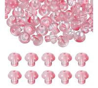 sourcing map 80 cuentas de cristal de hongo de 14 mm, cuentas transparentes para manualidades, colgantes de vidrio, cuentas espaciadoras sueltas para manualidades, aretes, collares, joyería, rosa
