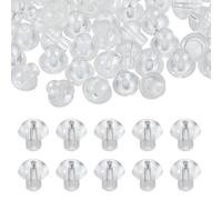sourcing map 80 cuentas de cristal de hongo de 14 mm, cuentas transparentes para manualidades, colgantes de vidrio, cuentas espaciadoras sueltas para manualidades, aretes, collares, joyería, color