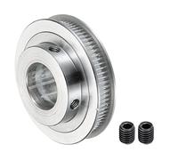 sourcing map 80 Dientes 20mm Interior Diámetro Distribución Polea, Aluminio Sincrónica Rueda Plata con Tornillo M5 para 3D Impresora Correa, CNC Máquina