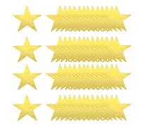 sourcing map 80 piezas de recortes láser de estrellas doradas, 28 cm de papel impreso doble, confeti, cartón, decoración de estrellas para tablón de anuncios, pared, aula, fiesta