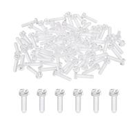 sourcing map 80 tornillos autorroscantes de plástico PC transparente, M4 x 16 mm, tornillos de cabeza redonda Phillips para accesorios de máquina, transparente