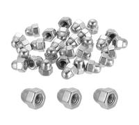 sourcing map 80 tuercas de bellota M3 x 0.5 mm, tuercas métricas de acero inoxidable 316, tuercas de cabeza de cúpula hexagonal, acabado brillante para lámparas, máquinas, proyectos de bricolaje