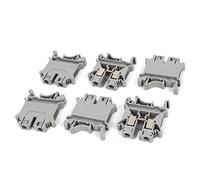 sourcing map 800V 57A 6mm2 Uk6N DIN Rail Conector de Bloque Terminal Gris 6 Piezas