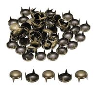 sourcing map 85 remaches redondos de cobre de 9 mm con 4 garras de metal con puntos punk rock para cuero, manualidades, ropa, cinturón, bolsa, zapatos, pulsera, accesorios, bronce