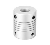 sourcing map 8mm a 10mm Aluminio Aleación Eje Acoplamiento Flexible Acoplador Motor Conector Junta L30xD25 Plata