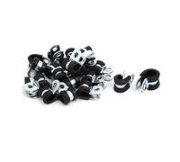 sourcing map 8mm diámetro Clip Abrazadera de cable revestidas de goma con forma de R tubo galvanizado 20pcs