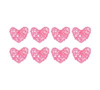 sourcing map 8uds Corazón Forma Bola Jarrón Relleno Natural Ratán para San Valentín Día Decoración Boda Hogar Decoración Rosa 2 Pulgadas