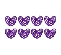 sourcing map 8uds Corazón Forma Ratán Bola Jarrón Relleno Natural Ratán para San Valentín Día Decoración Boda Hogar Decoración Claro Púrpura 2 Pulgadas