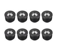 sourcing map 8uds Inserciones para Redondos Tubos con M8 Rosca, para 22mm/0,87" OD Redondo Tubo, Redondo Negro Plástico Tapón Rueda Inserción Silla Extremo Tapas Muebles Pata Tapón