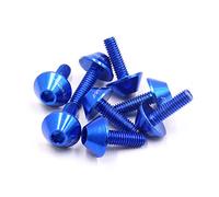 sourcing map 8uds M6 x 15mm Tornillos Cabeza Hex para La Motocicleta Aleación de Aluminio Azul