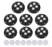 sourcing map 8Uds Ruedas Adhesivas Mini Caster Ruedas Universales de 360° de Rotación, Polea Pegajosa de Nylon para Electrodomésticos de Cocina, Cajas de Almacenamiento, Negro