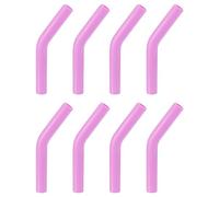 sourcing map 8uds Silicona Pajita Puntas, Silicona Pajita Codos Punta, Suave Reutilizable Metal Pajita Cubiertas para 6mm/0,24" OD Inoxidable Acero Pajitas, Claro Púrpura