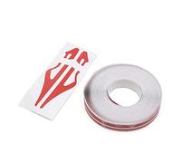 sourcing map 9,8Metros 12mm de Ancho Cinta Tira Adhesiva Pegatina Carrocería Coche Vehículo Vinilo Rojo Doble Líneas