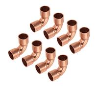 sourcing map 90 Grados Codo Cobre Tuberías Instalación Soldadura Fuerte Conexión 5/16 Pulgadas ID para HVAC Enfriamiento Equipo, Paquete de 8