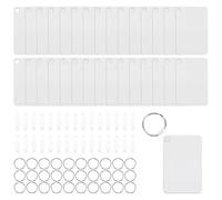 sourcing map 90uds Sublimación Llavero Vacíos Rectangular Forma 2.36" x 1.57" Doble Cara Impreso Sublimación Vacíos Granel con Llavero Anillos, Colgante Clip para DIY Regalo Artesanía