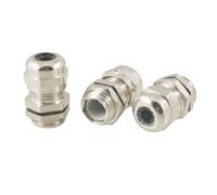 sourcing map a12110200ux0689 - Pg7 3.0-6.5mm de acero inoxidable de la glándula de cable conector resistente al agua 3 pc