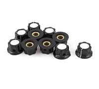 sourcing map a13041000ux0025-10 piezas de plata negro 16mm tono principales botones giratorios para diámetro de 6 mm. potenciómetro eje