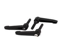 sourcing map =a15070400ux0310 M8 x 30 mm Rosca Torno Ajustable Fijación Mango Palanca Plantilla Pomo - negro (3 piezas)