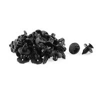 sourcing map A15100800Ux0312 Grapas De Parachoques Alfomrbilla Negro 30Pcs 9mm Clips De Sujeción para Grapas Puerta