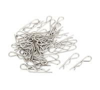 sourcing map a15122800ux1108 Pasador de clip de chaveta en forma de R de acero inoxidable de 1,5 x 33 mm - Tono plateado (50 piezas)