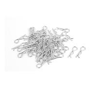 sourcing map a15122800ux1114 1mm x 16mm Cabello Pasador R Forma Zinc Chapado Chaveta Clip Plateado Tono 50Uds, Conjunto 50Uds
