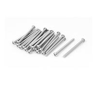 sourcing map a16011500ux0268 M3 x 40 mm Tornillo de cabeza hueca con cabeza de botón de acero inoxidable (paquete de 25)