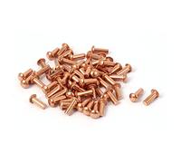 sourcing map a16041400ux0887 remaches 3 mm x 8 mm redonda mango de cobre macizo remaches cierres Hardware oro tono 60 pcs