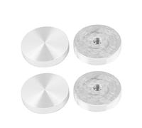 sourcing map - a16071200ux0286 40 mm diámetro rosca M8 forma redonda aluminio disco Hardware para mesa de cristal - tono de plata (4 piezas)