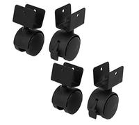 sourcing map - a16093000ux0561 1,5 pulgadas Diámetro rueda u-clamp parte superior giratorio universal giratoria freno Caster - Negro (4 piezas)