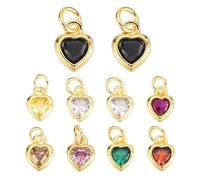 sourcing map Abalorio de corazón, mini colgantes de corazón de circonita cúbica a granel con anillo de salto para hacer joyas, collares, pulseras, pequeños accesorios colgantes, Medium, Piedra