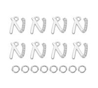 sourcing map Abalorio de letra inicial a granel para collar, pulsera, aretes, joyería, bricolaje, 10MM, Abalorio