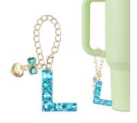 sourcing map Abalorio de letra para vaso Stanley, accesorios de dije de letra inicial con corazón y lazo, Pequeño, Resina, Sin piedra preciosa