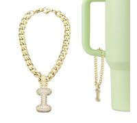 sourcing map Abalorio de letra para vaso Stanley, bonito dije de letra de burbuja, accesorios de identificación con diamantes de imitación brillantes