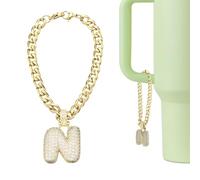 sourcing map Abalorio de letra para vaso Stanley, bonito dije de letra de burbuja, accesorios de identificación con diamantes de imitación brillantes