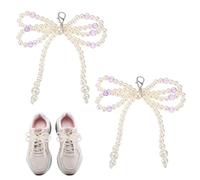 sourcing map Abalorio de perlas para zapatos deportivos con lazo para decoración de zapatos con lazo, cadena de cuentas de perlas para bricolaje, zapatos de vestir, accesorios de regalo, joyería y
