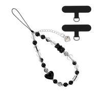 sourcing map Abalorio de teléfono con cuentas, correa de muñeca de resina, correa antirrobo, cadena de teléfono celular con parches para cámara, llavero y cartera, decoración, 21cm, Resina, Sin piedra