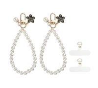 sourcing map Abalorio de teléfono con cuentas de cristal, cadena de correa para teléfono celular con pestaña de sujeción para cámaras de teléfonos inteligentes de mujer, 13cm, Cristal, Sin piedra