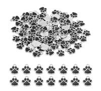 sourcing map Abalorio esmaltado con diseño de huella de perro, llavero con colgante de pata de perro, colgante de huella de animal para hacer joyas y collares, 15x12mm, Metal, Sin piedra preciosa