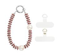 sourcing map Abalorio para teléfono con cuentas de cristal, cadenas de correa para teléfono celular con pestaña de sujeción para cámara de smartphone de mujer, 14cm, Cristal, Sin piedra preciosa