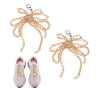 sourcing map Abalorio para zapatos con lazo de perlas para tenis, zapatos con lazo, decoración de hebilla, cadena de cuentas de perlas para bricolaje, accesorios, joyas, ropa de regalo, talla única