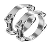 sourcing map Abrazadera de manguera T-Bolt de 80-90 mm (3.1-3.5") de acero inoxidable 304 de doble cabeza ajustable para tubos de radiador de admisión para fontanería automotriz, tuberías de