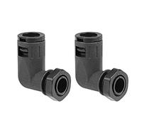 sourcing map Abrazaderas de manguera de conducto AD10 Conector de tubo corrugado de 90 grados 2 piezas
